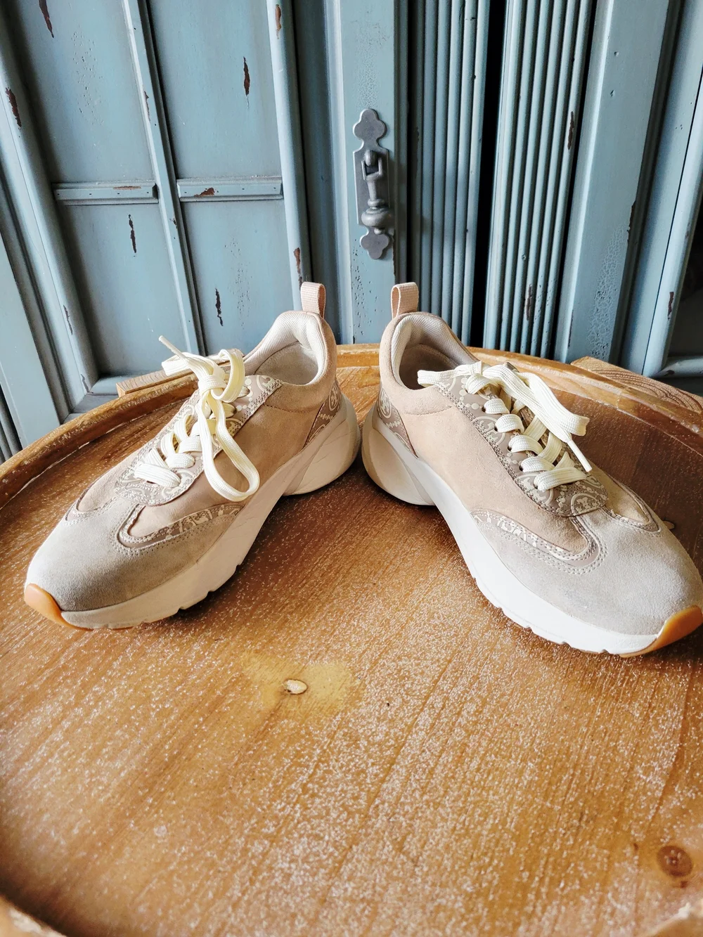 Tory Burch Women’s Cream Suede Platform Sneakers